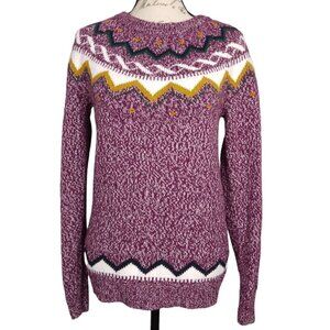 Old Navy | Fair Isle Sweater Marled Purple Cotton Blend |  Size M